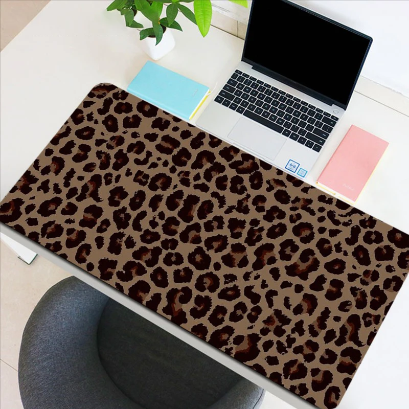 Leopard Print Mousepad girl pad Keyboards Mat Rubber Gaming mousepad Desk Mat Size for large Edge Locking Game Keyboard Pad