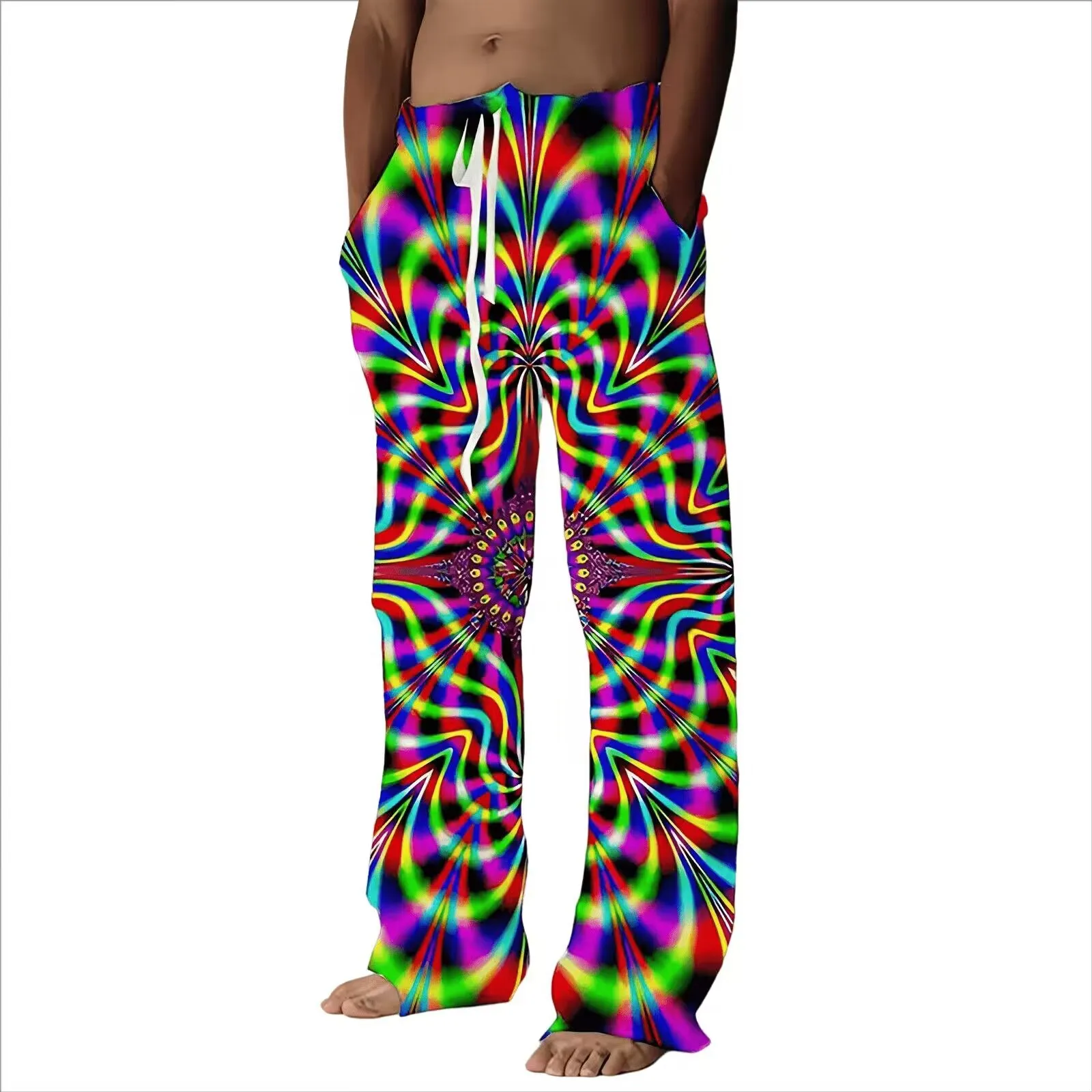 2024 Independent Station Foreign Trade Men's Casual Sports Pants Dizzy 3D Digital Printing Fashion Trend Casual Pants