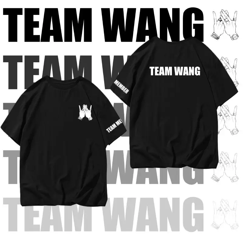 Футболка GOT7 Jackson Same TEAM WANG, хлопковые футболки, летняя одежда, уличная футболка Kpop с короткими рукавами для фанатов, модные топы