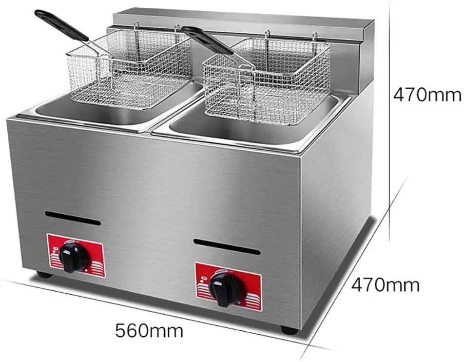 

Газовая фритюрница с двойным баком - Газовая фритюрница с двойным баком для фритюрницы объемом 12 л - Газовая фритюрница с двойным баком из нержавеющей стали