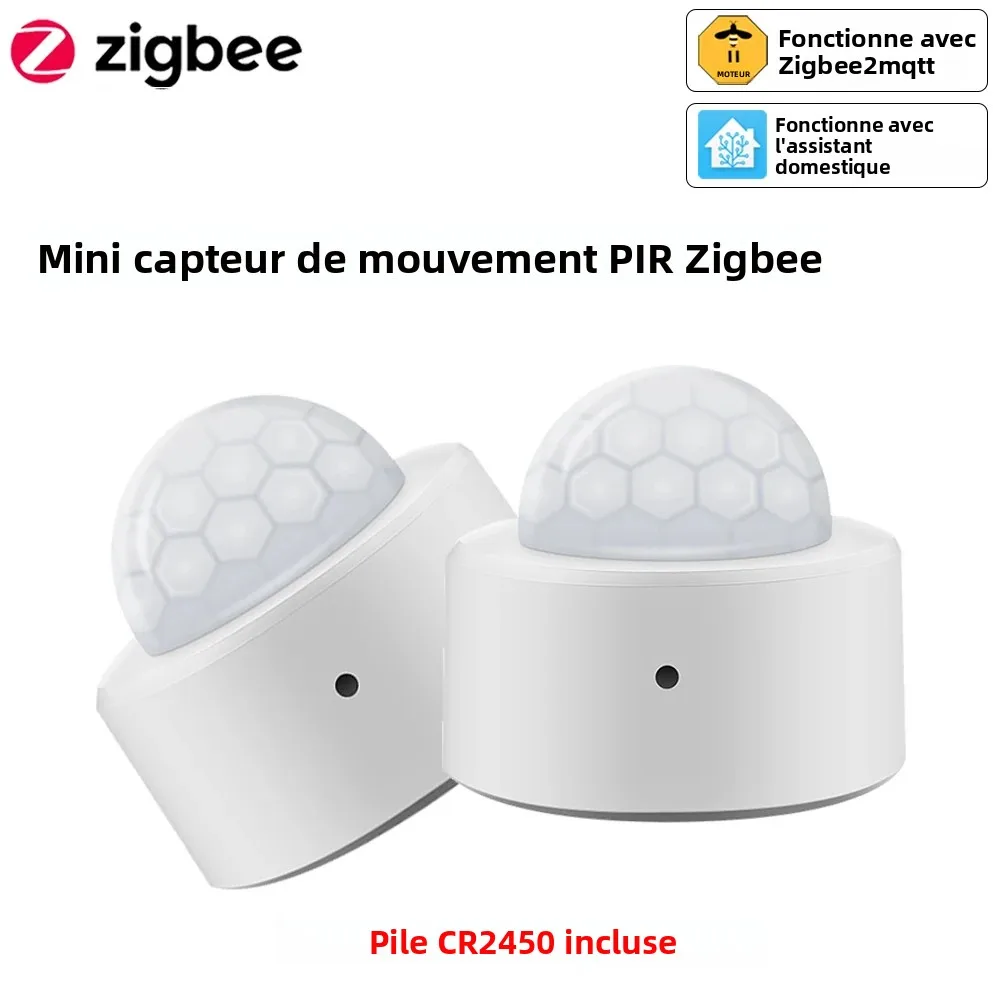 Haozee 2 en 1 Zigbee Mini détecteur de mouvement PIR + lumière Lux brillante capteur d'alarme antivol de sécurité infrarouge passif