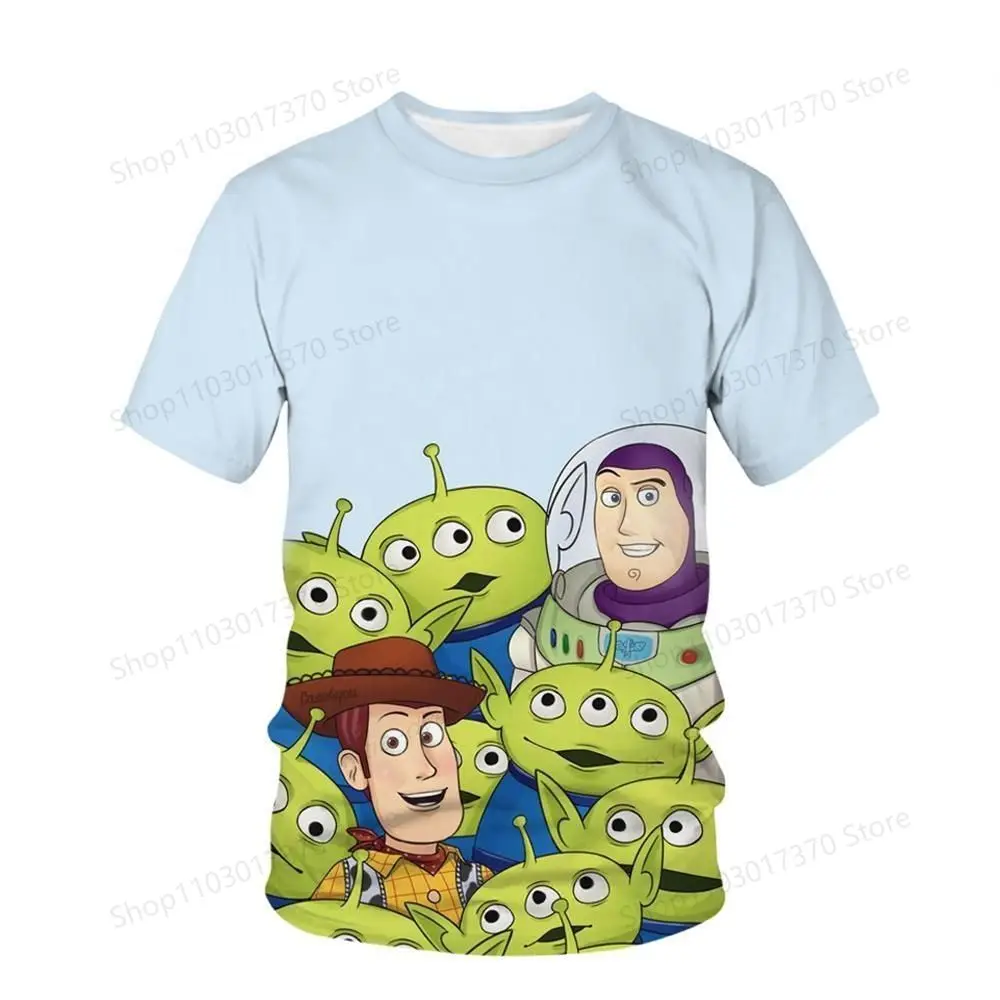 Disney T-Shirts Buzz Lightyear Cartoon Anime Toy Story 3D Printed Streetwear Men Women Fashion Oversized T Shirt Kids Tees Tops