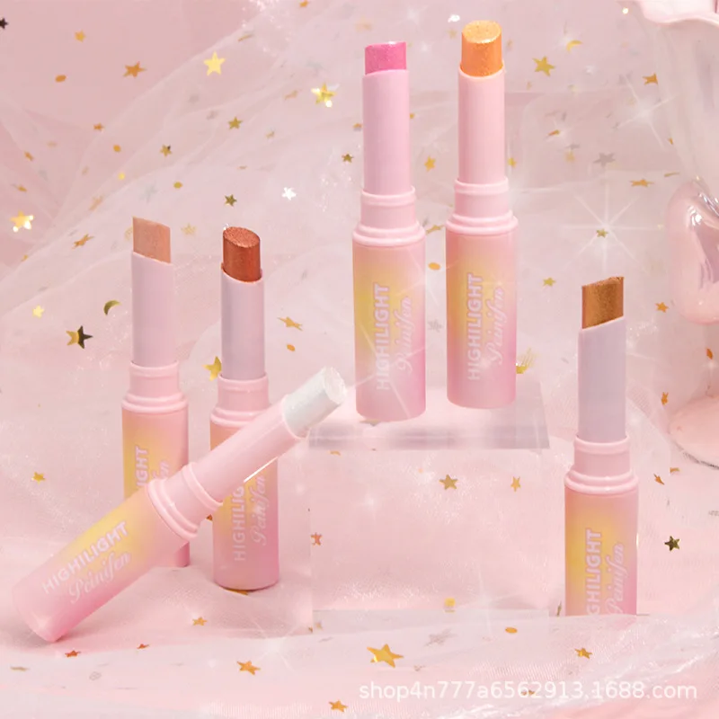 6-Farben-Aufhellender Glitzer-Lidschattenstift – Shimmer Glow Cremiger Buntstift, leicht zu verblenden Highlights verbessern den perlmuttartigen Glanz