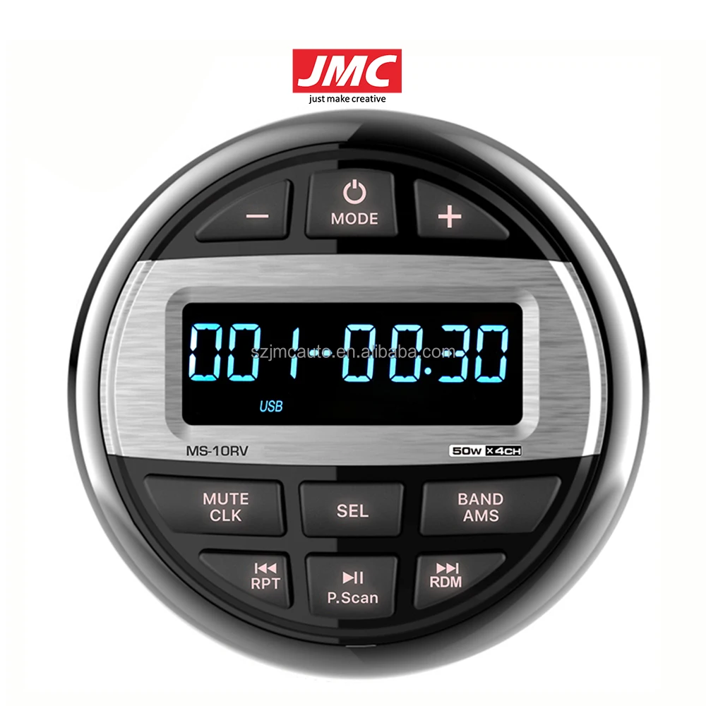 

Водонепроницаемая морская стереосистема JMC с MP3, FM/AM радио, эквалайзером, USB, Bluetooth, AUX для гольф-каров, морских судов и лодок