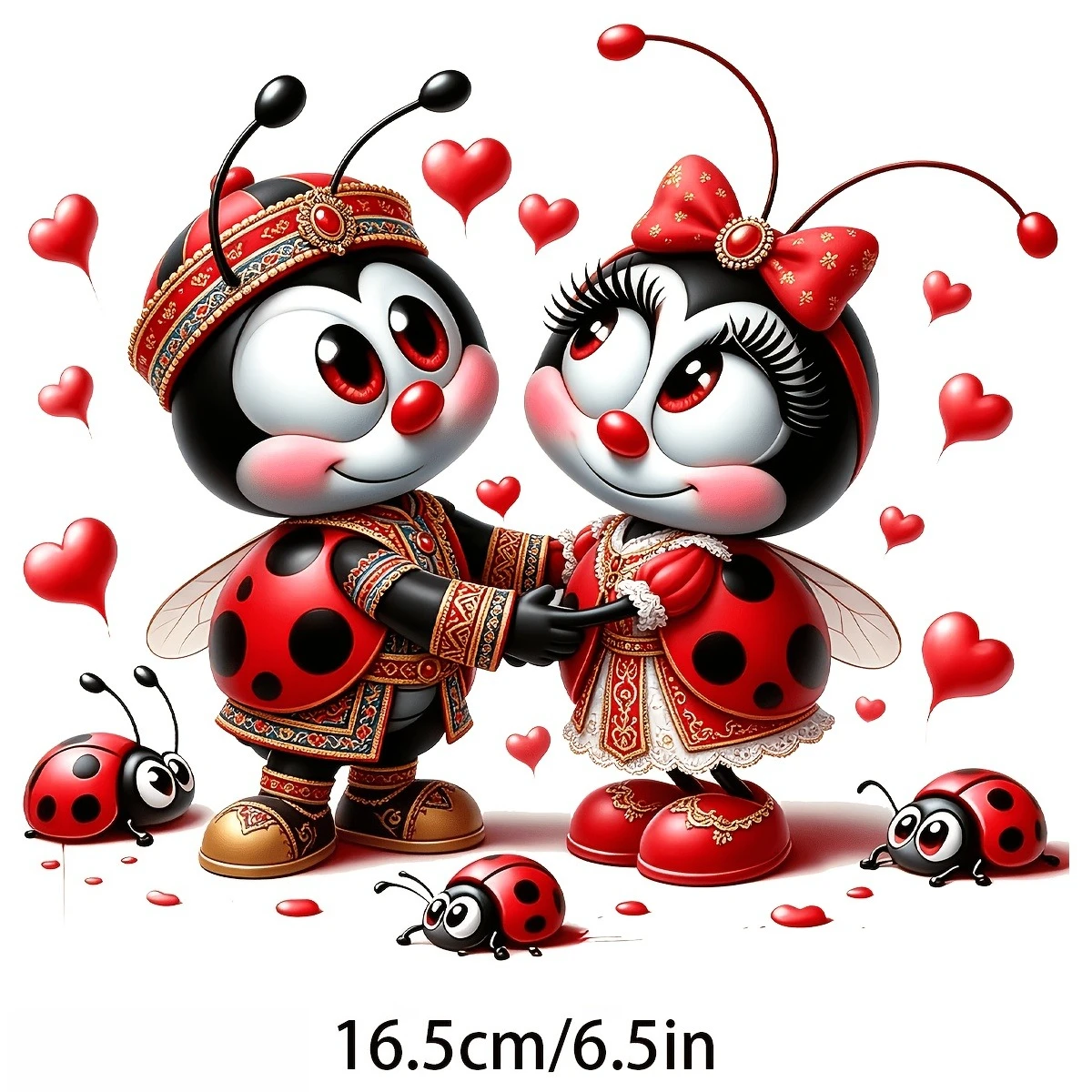 Cute Couple Ladybug Vinyl Car Sticker, Waterproof Decal for Wall, Window, Motorcycle, Truck, Laptop, Adds Irresistible Charm