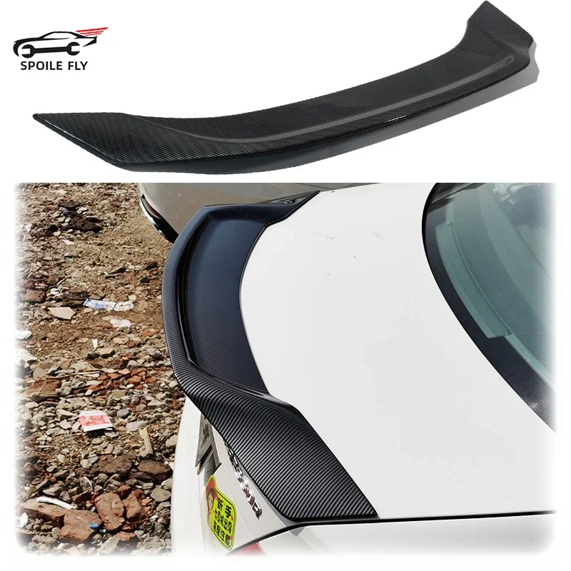 2008 To 2014 For Mercedes Benz C Class W204 C200 C250 C300 4 Door R Style Spoiler Wing Lip Carbon Fiber Glossy Black ABS