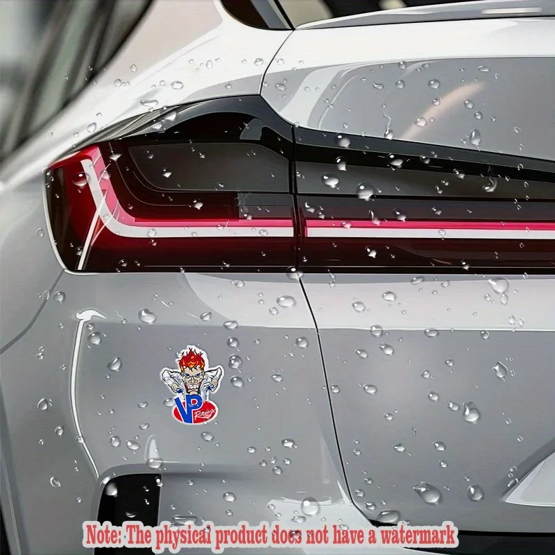 VP Racing شخصية كرتونية لهب رئيس سائق العاطفة سرعة ملصقات سيارة متينة للزجاجات أجهزة الكمبيوتر المحمولة هدية مثالية لأي #3