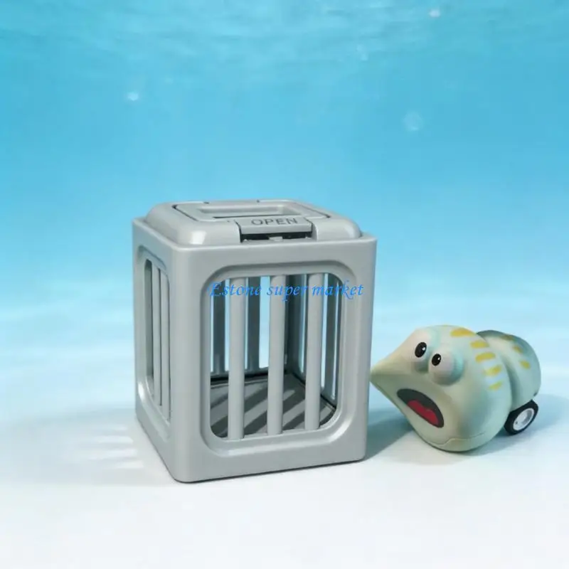 090B Interactive Marine Life Bath Toy With Diving Cage For Kids 3+ Years Old Vibrant Plastic Material