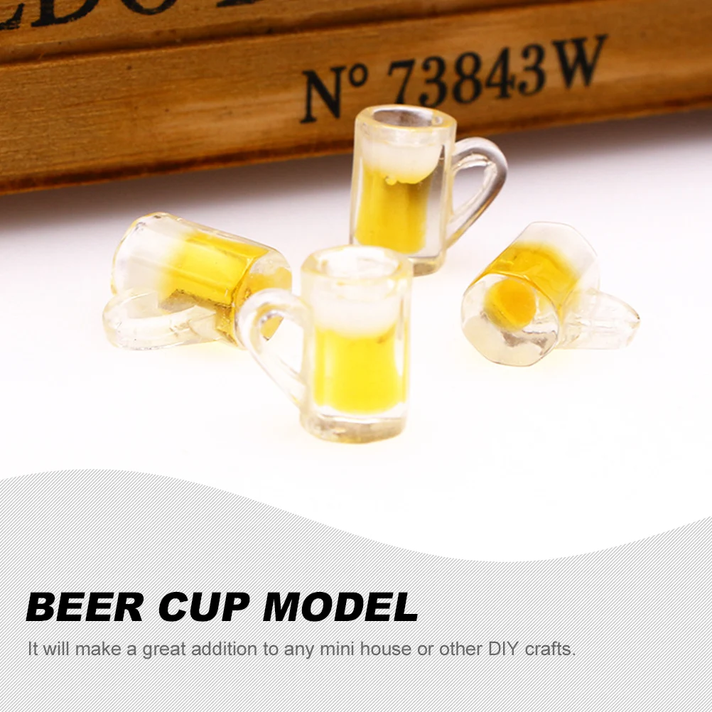 10 Pcs Beer Mug Model Infant Toys Mini House Mugs Exquisite Adornments Glass Figurines Decor Resin Baby Accessories