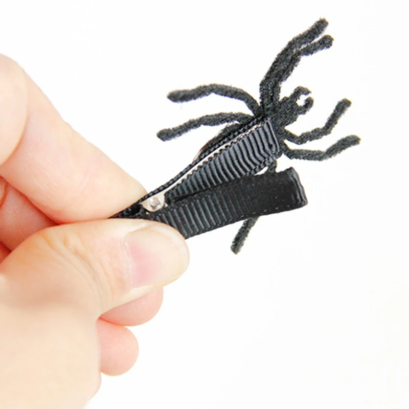 Meisje Gothic Zwarte Spin Haarclip Rode Strass Halloween Make-Up Spelen Accessoires