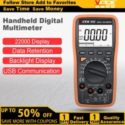 VICTOR 86E Auto Range Digital Multimeter 22000 counts 4 1/2 digital Large LCD Display instrument with USB interface Capacitance