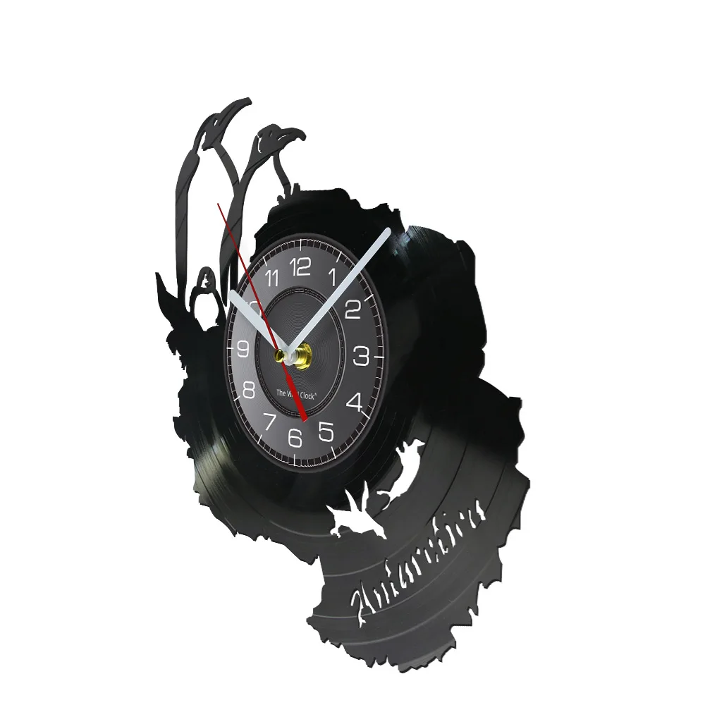 Antarctic Penguins Wall Clock Three Emperor Penguins Living Room Decor Vinyl Record Wall Clock South Pole Seabird Penguins Gift