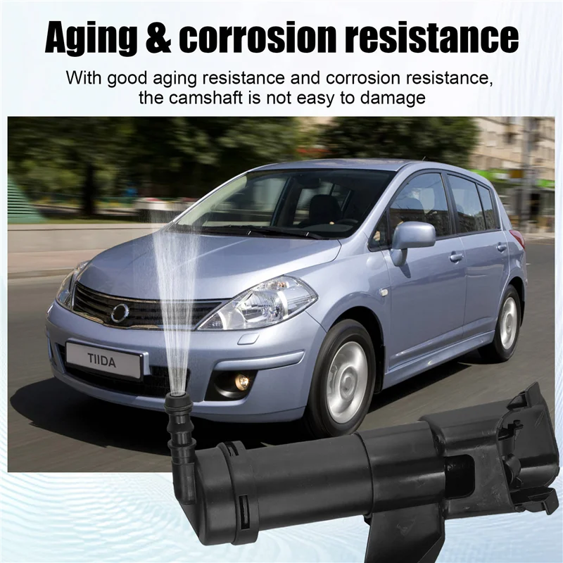 

1 пара форсунок омывателя передних фар автомобиля 28642-3DN0A 28641-3DN0A для Nissan Tiida 2011-2015, распылитель фар Jet-A65M