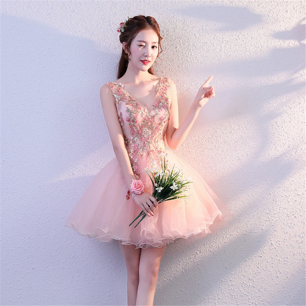 Elegant Pink Short Homecoming Dresses 2025 Organza Mini Cocktail Birthday Prom Party Graduation Gown Hoco Dress H321