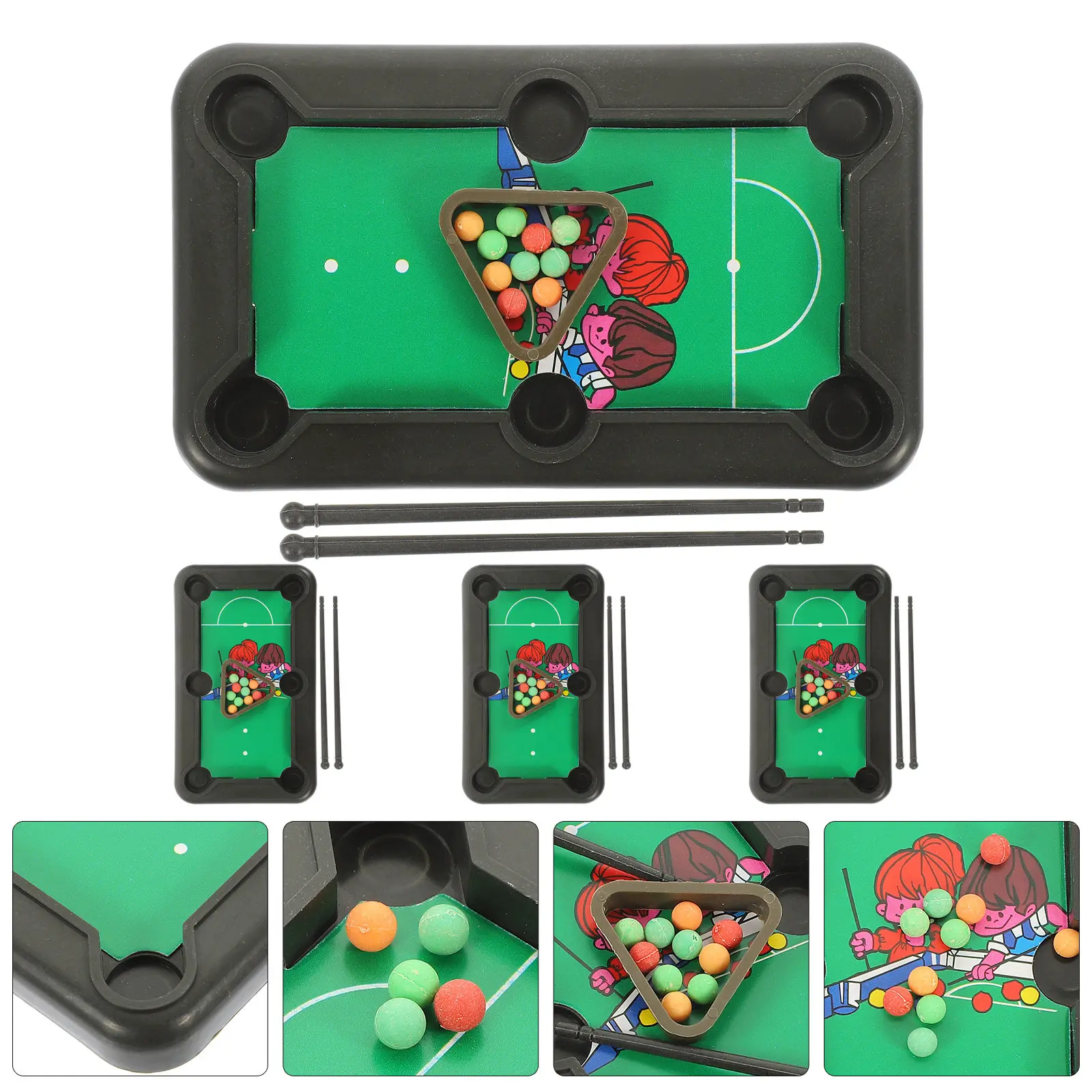 

Набор из 4 мини-бильярдных столов: портативный настольный бильярд, развивающая игра для родителей и детей, для отдыха в помещении, улучшение координации