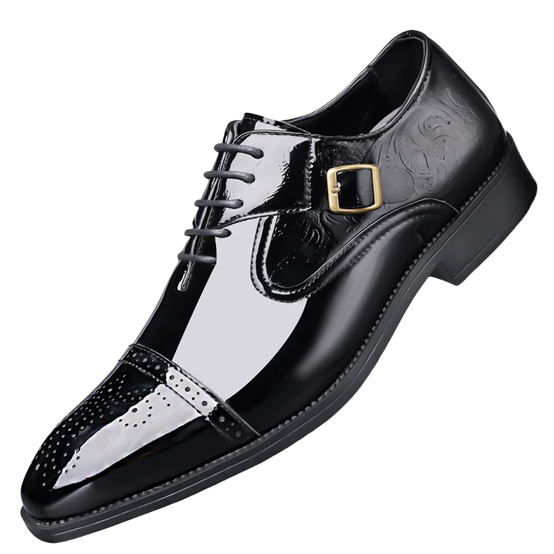 

2025 Newly Men's Quality Leather Shoes Size 38-48 Black Leather Soft Man Dress Shoes