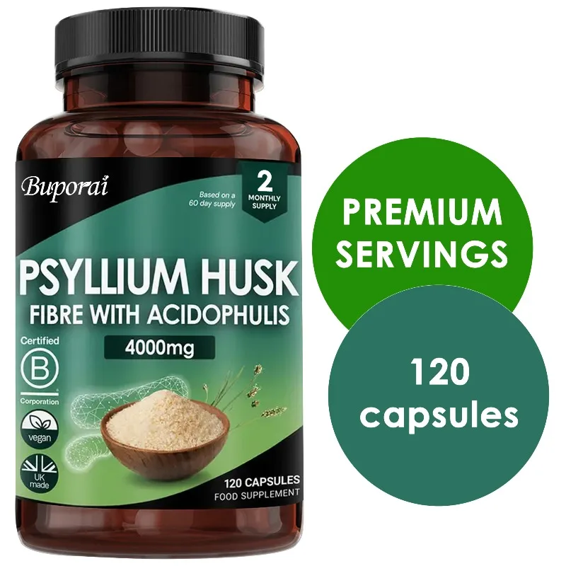 

Psyllium Husk 4000mg - Colon Cleanse, Reduce Bloating, Supports Intestinal and Digestive Health, Immune Health, Non-GMO