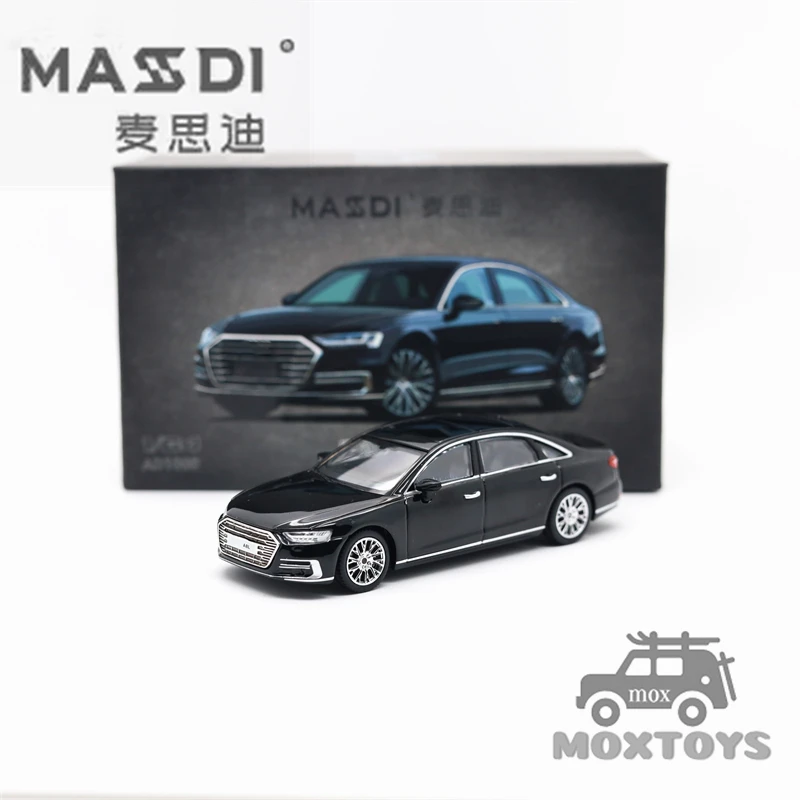 

Модель автомобиля MASDI 1:64 A8L 2021, черная литая под давлением