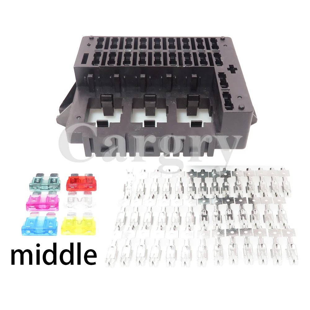 1 Set 20 Ways Middle Fuse Block Automobile Multi-way Fuse Box Standard Blade Fuse Holder for Auto AC Assembly Truck Trailer