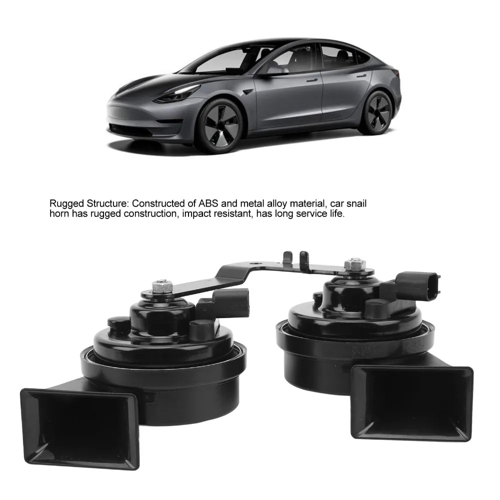 

A pair 1109660 00 B Dual Tone Snail Horn with Bracket High Low Tone Car Snail Horn for Tesla MODEL 3 2017‑2022 Car Replacement