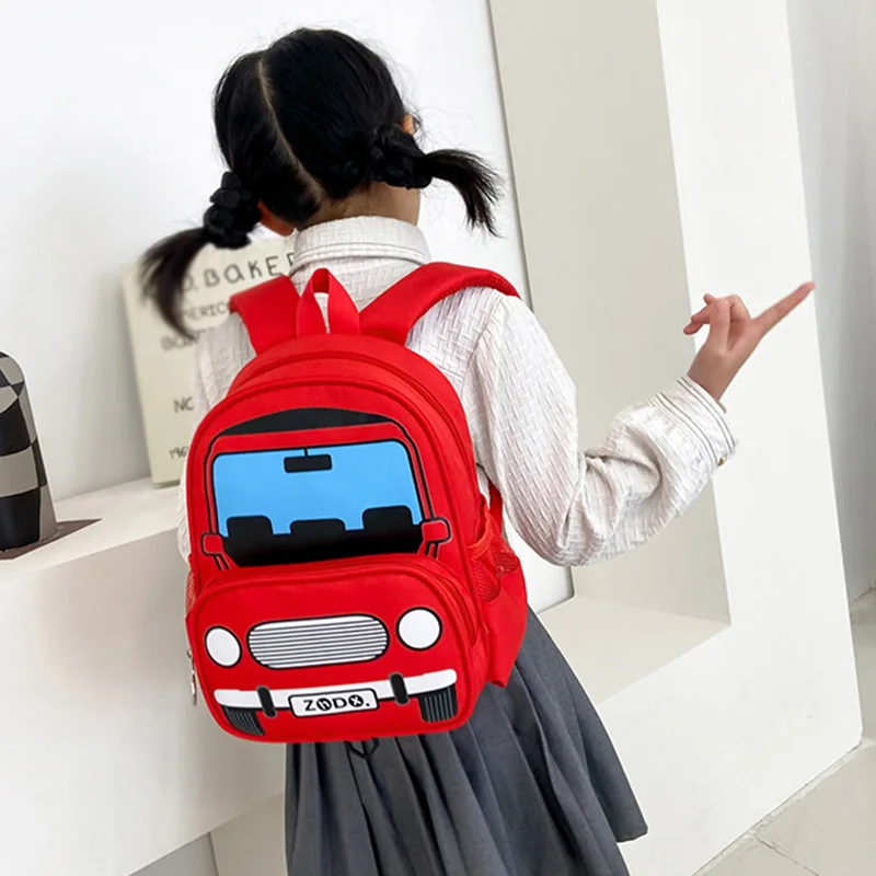 Boy Girl Cartoon Animal Car Print Schoolbags Lager Capacity School Backpack Kindergarten School Backpacks Kids Bag