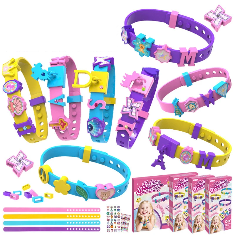

Bracelet Making Kit for Girls DIY Jewelry Craft Kits Letter Bracelet Toys Gifts for Party Supply and Travel Activities