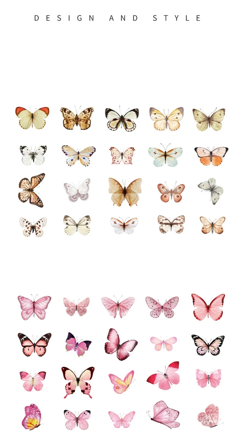 40 teile/paket Bunte Schmetterling Kuchen Dekor Alles Gute Zum Geburtstag Party DIY Ornamente Hochzeit Dekoration Lieferungen Wohnkultur Wand Aufkleber – Detail 7