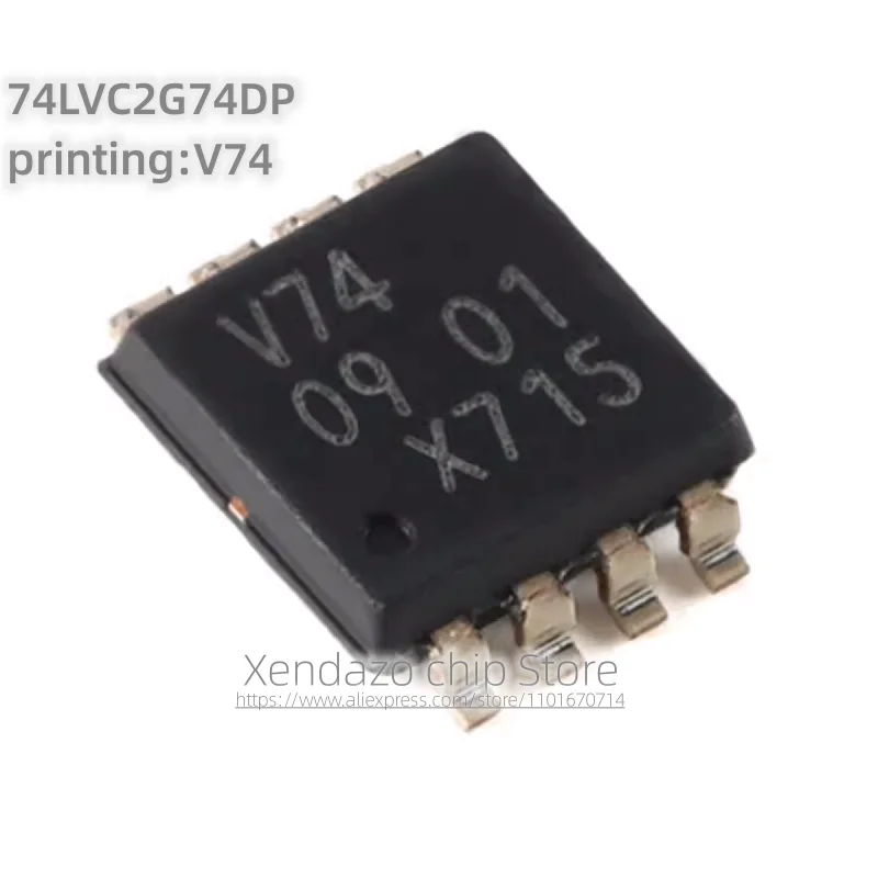 10pcs/lot 74LVC2G74DP printing V74 TSSOP-8 package Original genuine Single D-type flip-flop chip with set and reset