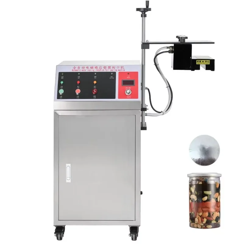 Desktop Continuous Automatic Glass Plastic Jar Bottle Water Cooling Induction Aluminum Foil Sealing Machine