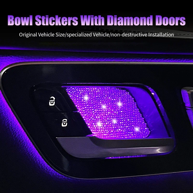 ملصقات وعاء الباب الداخلي من الفئة C والفئة E E E300L والإضاءة المحيطة GLC/GLB/GLE/CLA سلسلة ديكور ماسي مدمج لمرسيدس #3