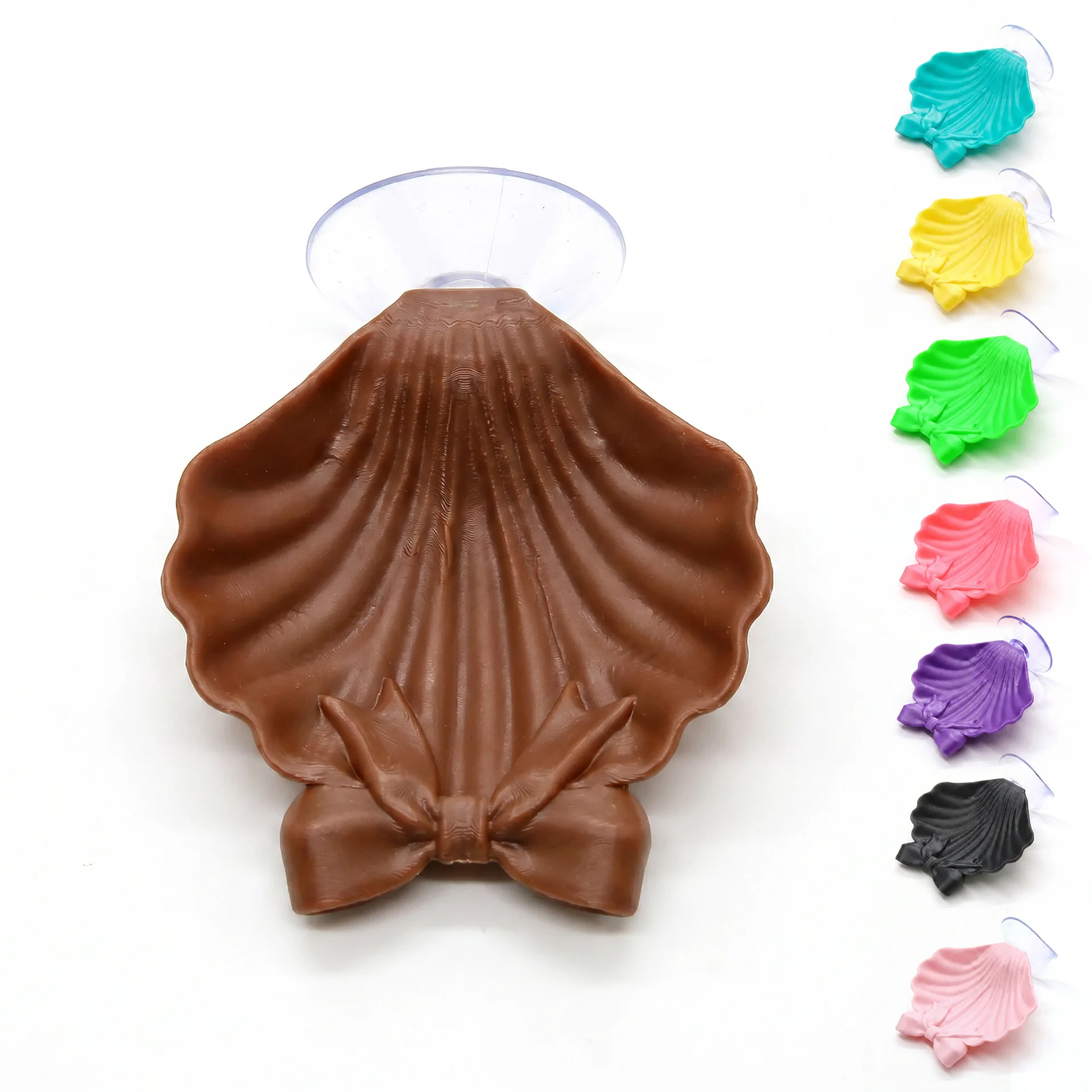 Suction Cup Aquarium Feeding Dish Hideout Resting Platform for Betta Shrimp Fry, Lotus Leaf Shell Conch Mixed Color Set