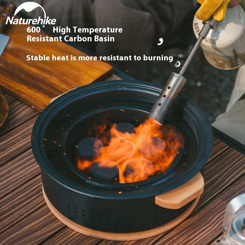 

Naturehike уличная настольная печь для барбекю, многофункциональная костра, гриль для кемпинга, пикника, настольная круглая угольная печь, портативная