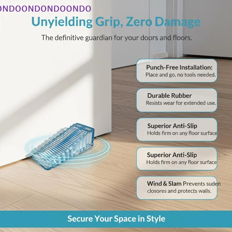 Rubber Silicone Door Stopper Anti-Collision Non-Slip Noise Reduction Door Holder for Home Apartment Hotel Use