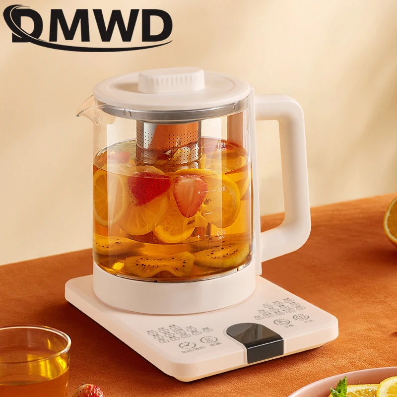 DMWD 1.8L Health Pot Multi-function Electric Kettle Household Tea Maker Flower Tea Thickened Glass Appointment Insulation Kettle