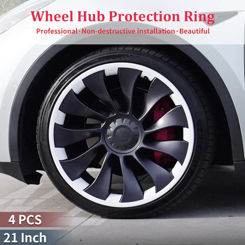 Model Y 2020-2024 Wheel Protector Design for Tesla Rim Protector 21 inch 4PCS Wheel Protector ABS Rim Protection Accessories