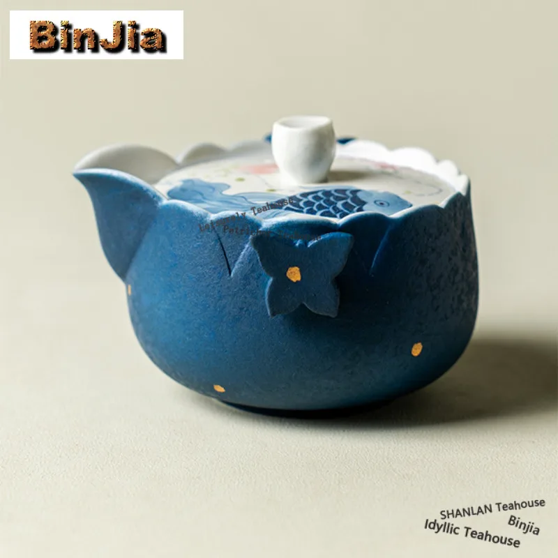 

150 мл ручная роспись чайник кои ручной работы заварник чая горшок бытовой чайник для замачивания с шариковым отверстием чайная посуда аксессуары украшения