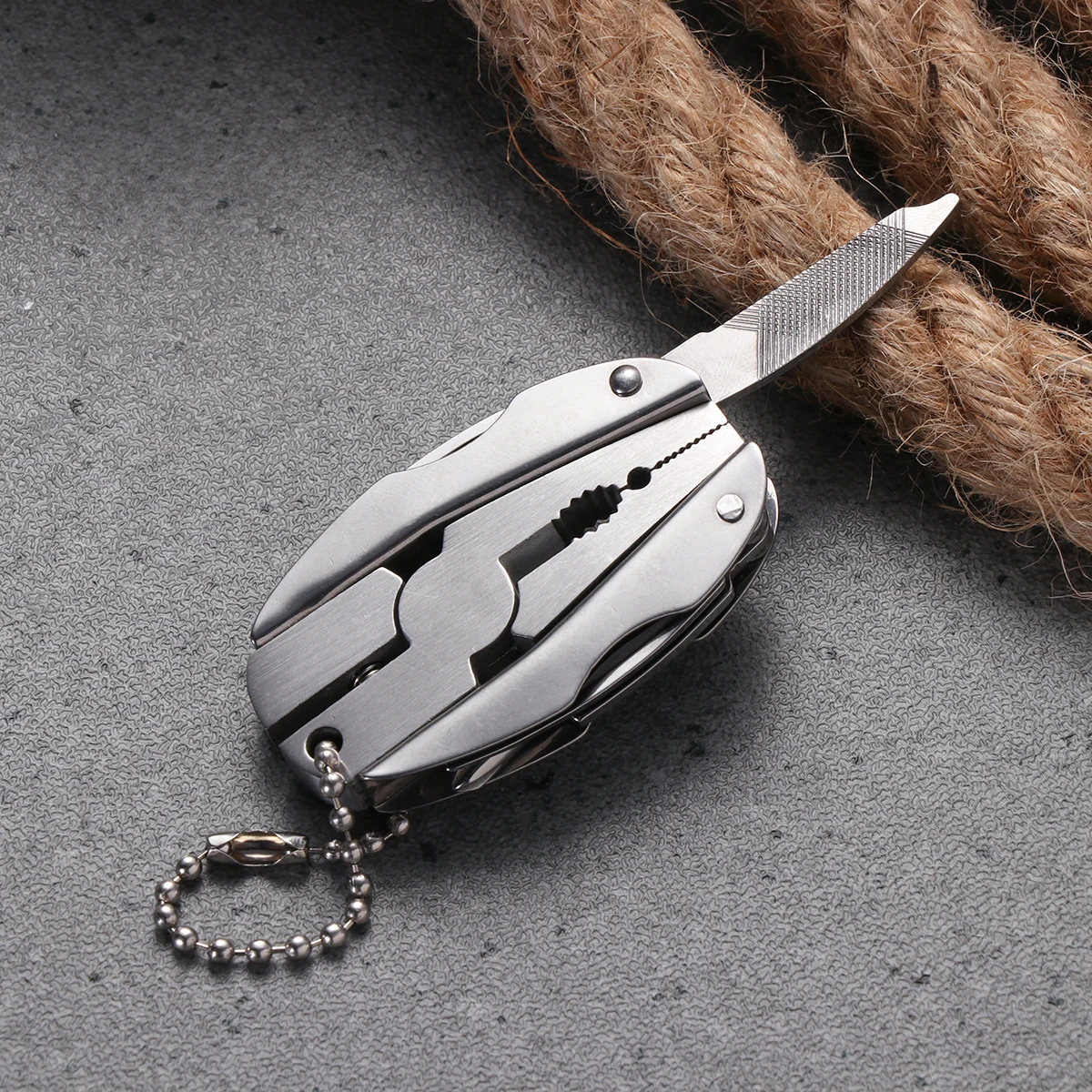 

Multi Function Tool Pliers Compact Stainless Steel Outdoor Pocket Folding Mini Pliers Hammer Knife Wrench Saw Easy Carry