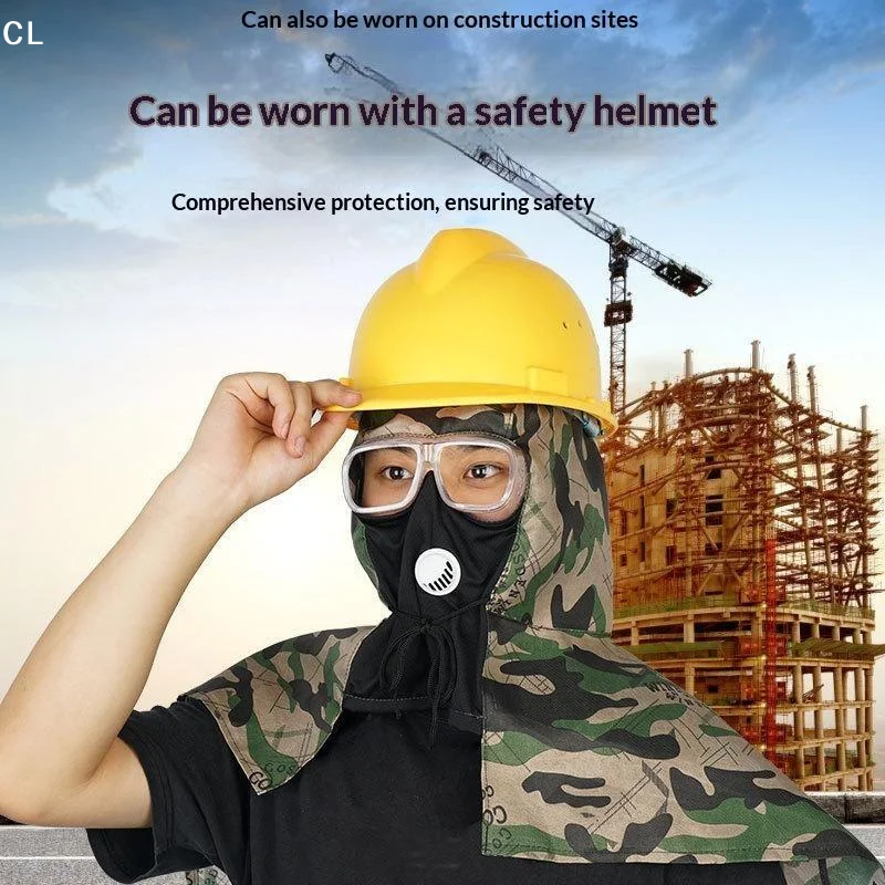 AttireTrove1PCS Ventilated Work Hood With Goggles Sun Dust Protections Welding Hood For Construction And Landscaping