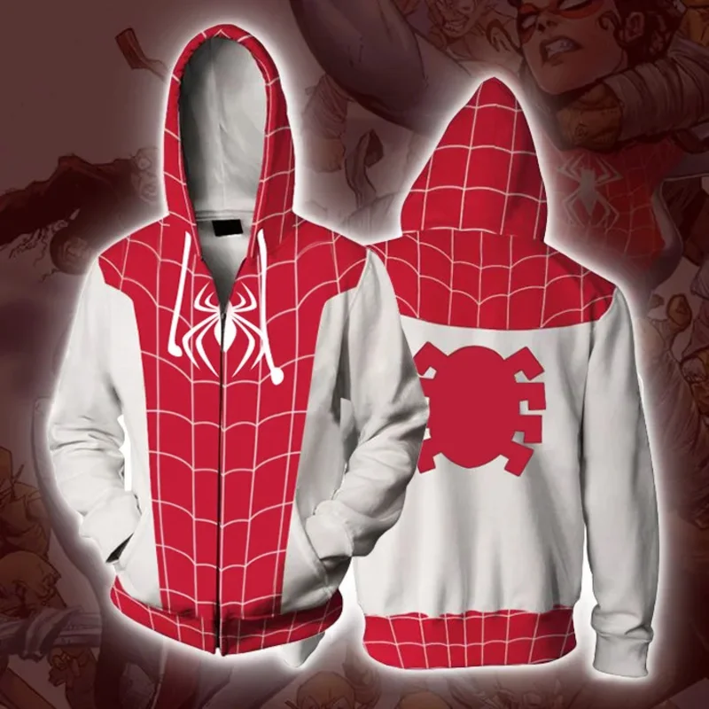 Anime Movie Hooded Peter Parker Hoodies Cosplay Jacket Miles Morales Sweatshirt Zipper Clothes Unisexy Hoody Coat