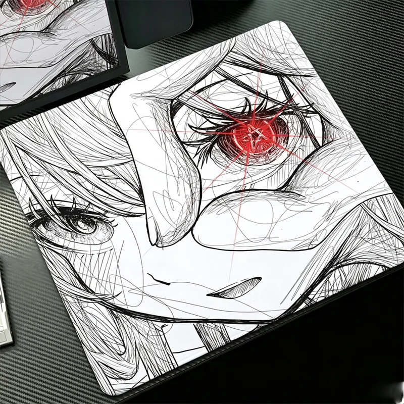 Kawaii Sweet Art Design Anime Girl Aesthetics XXL PU Leather Mouse Pad E-sports Game Keyboard OfficeStudent Desktop Decoration