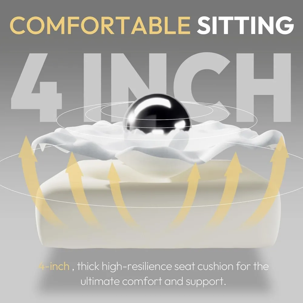 كرسي ألعاب مصنوع من قماش الجلد السويدي، كرسي كمبيوتر مريح مع دعم قطني للتدليك ومسند للقدمين، مستلق عالي الظهر #5