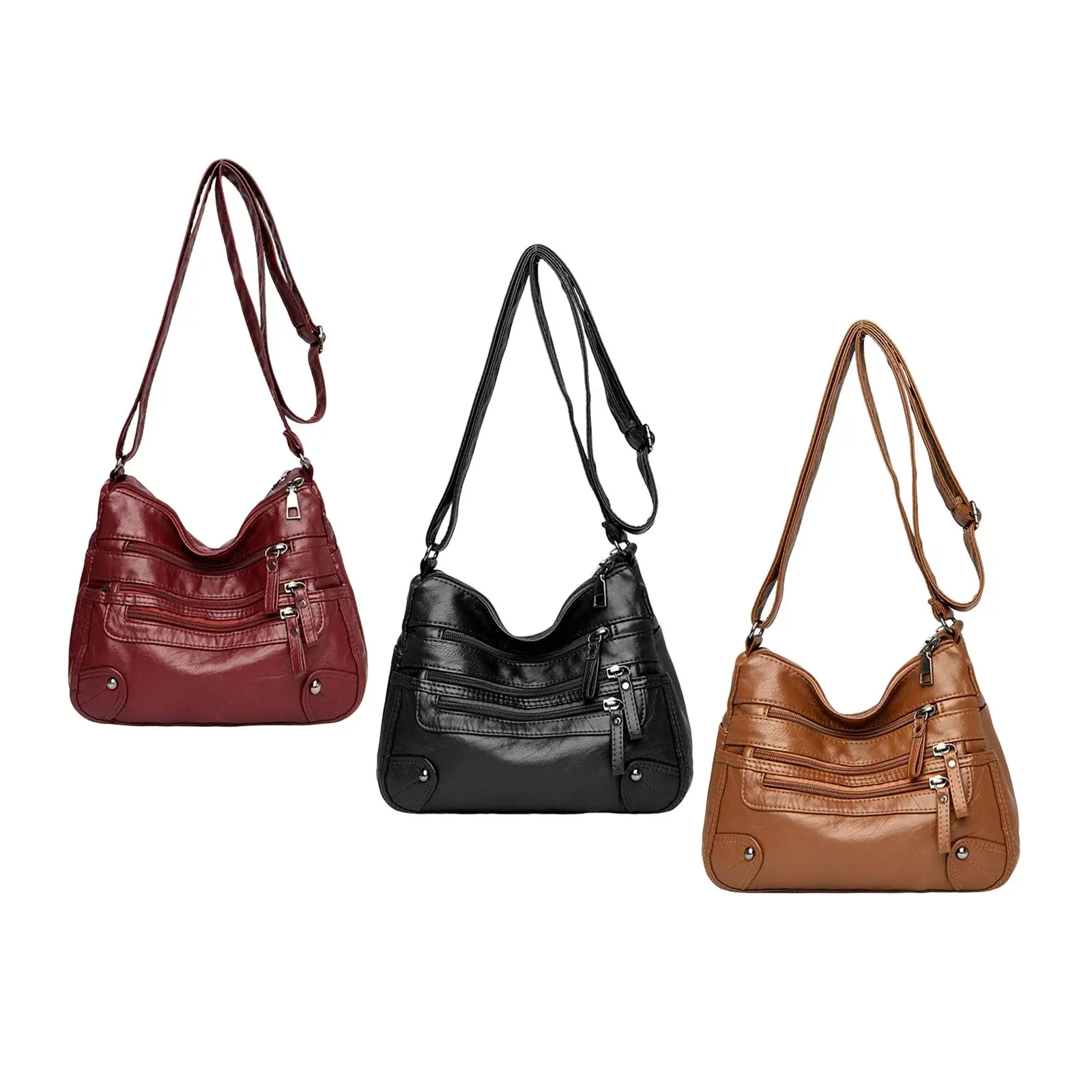 

Women Girls Leather Shoulder Bag Shoulder Zip Messenger Bag Travel Bag