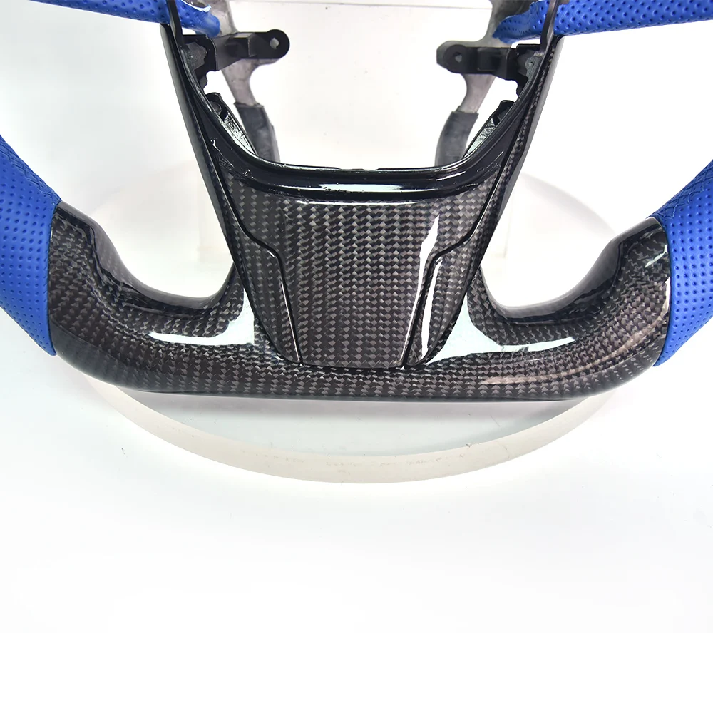 CarbonStep for Civic Tenth Gen American Version Sports Steering Wheel Assembly Carbon Fiber Leather Perforated Customized