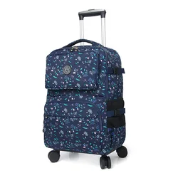 Women Travel Trolley Suitcase Women Wheeled Backpack Spinner Rolling Luggage Suitcase For Woman School Rolling Backpack  Bag