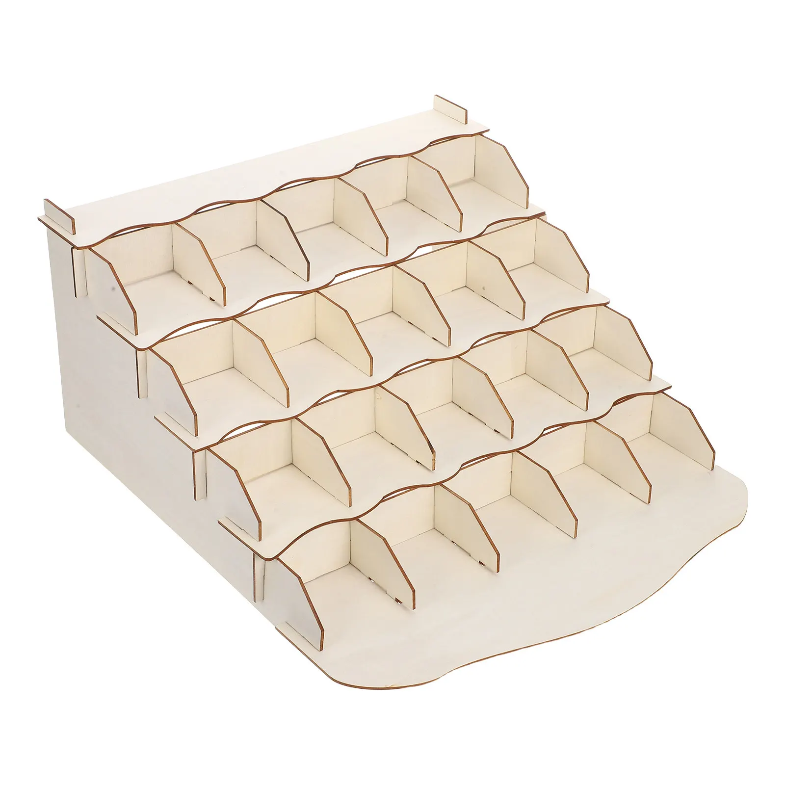 Multi-Layer Hand-Painted Wood Display Stand Tabletop Rack Organizer for Stickers Greeting Cards Postcards Action Figure Shelf