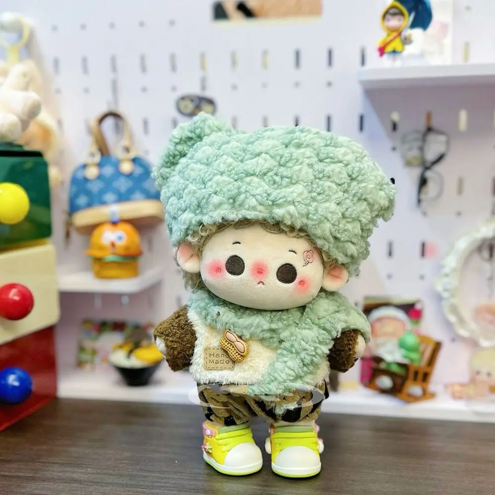 

Платье 20 см, хлопковая кукольная одежда, чехол на голову, плюшевая игрушка, зимняя кукла, платье, милая кукла со звездой, одежда, детский подарок
