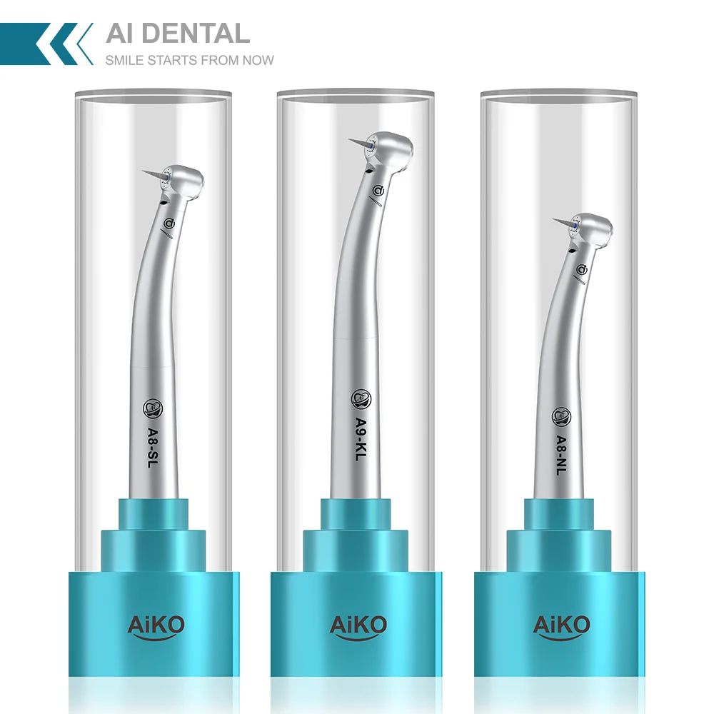 AiKO Serie Dental-Handstück Hochgeschwindigkeits-Handstück ohne LED/LED/Mini/Drehmomentkopf K/N-Kupplung/Luftturbinenrotor-Kartusche Zahnarzt-Reparatur