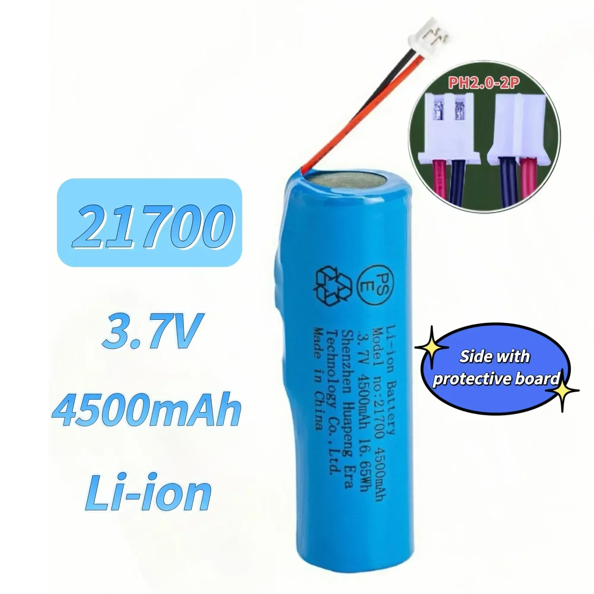 21700 Rechargeable lithium battery with Plug 3.7V 4500mAh USB Charging Cable for Haircutter Mssagers Vacuum cleaners Headlamp