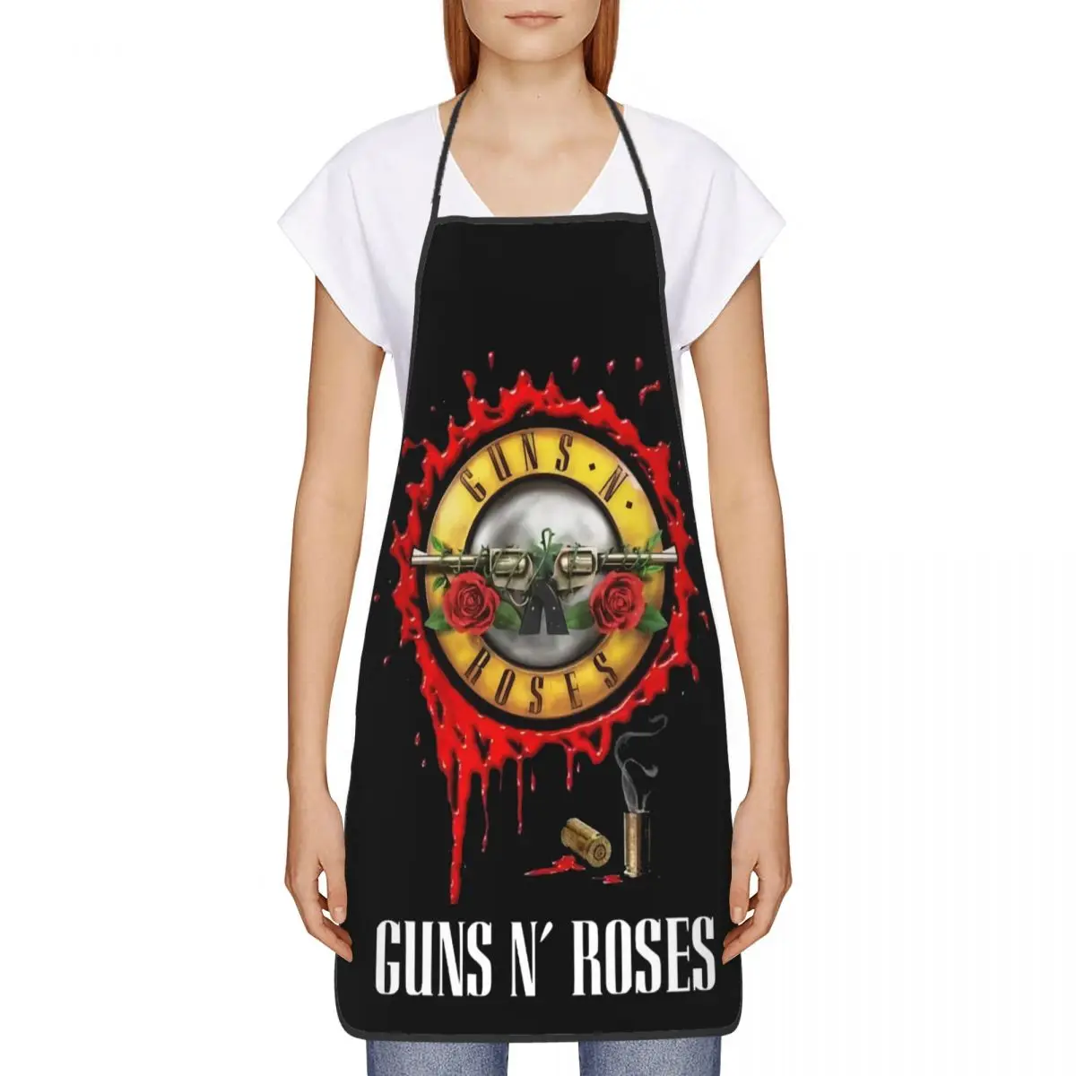 Heavy Metal Guns N Rose Funny Aprons Men Women Rock Band Adult Unisex Kitchen Chef Bib Tablier Cuisine Cooking Baking Gardening