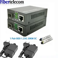 1 par de convertidores de medios de fibra óptica 1 puerto SFP a 1 RJ45 Gigabit Ethernet de fibra óptica 10/100/1000M